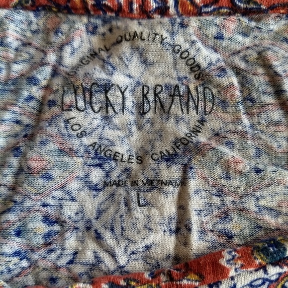 Lucky Brand▪️Bohemian Linen Blend Scoop Neck Tee - Picture 4 of 4